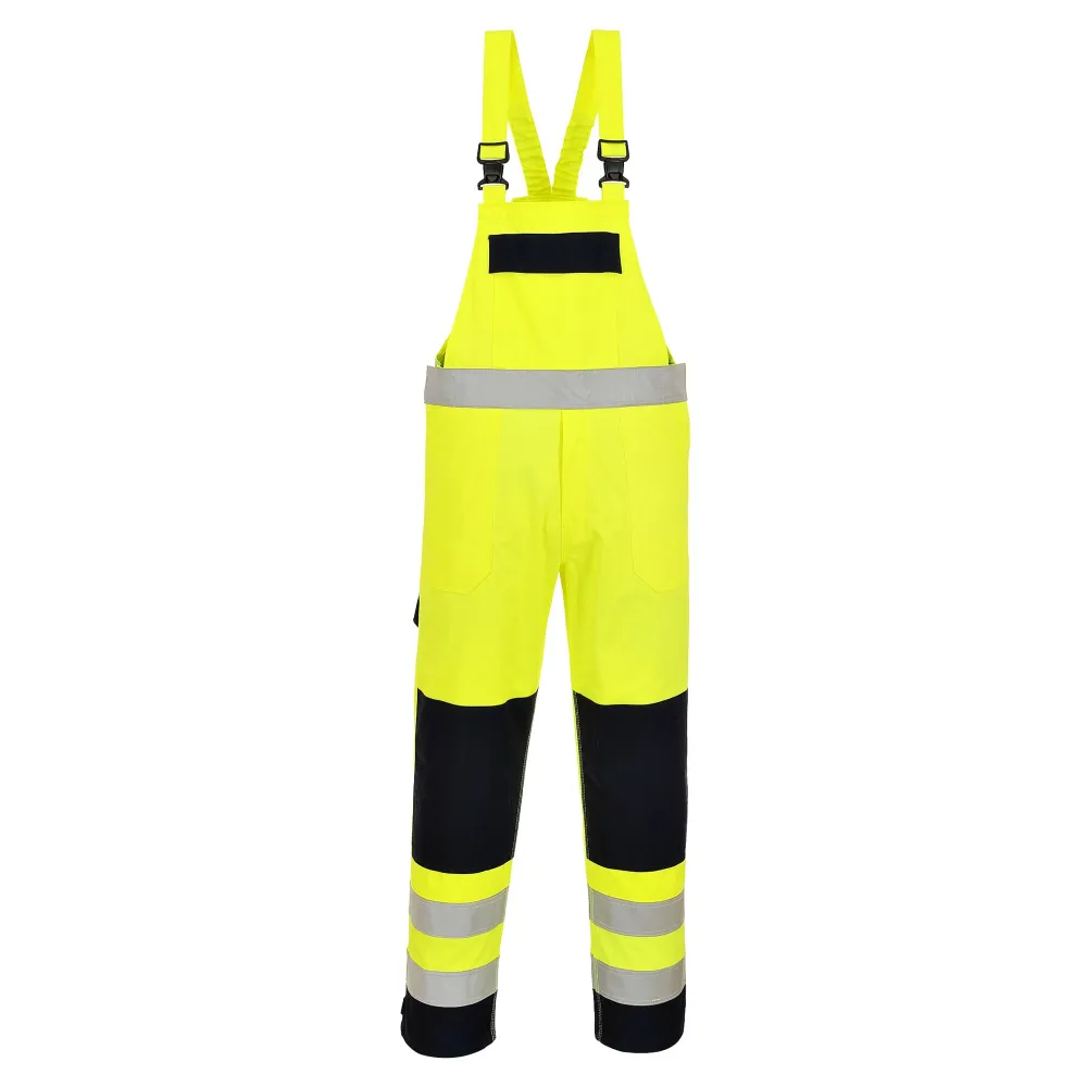 Hi-Vis Multi-Norm Amerikaanse Overall Geel/marine voorkant