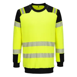 PW3 Modaflame gebreid Hi-Vis FR sweatshirt Geel/zwart voorkant