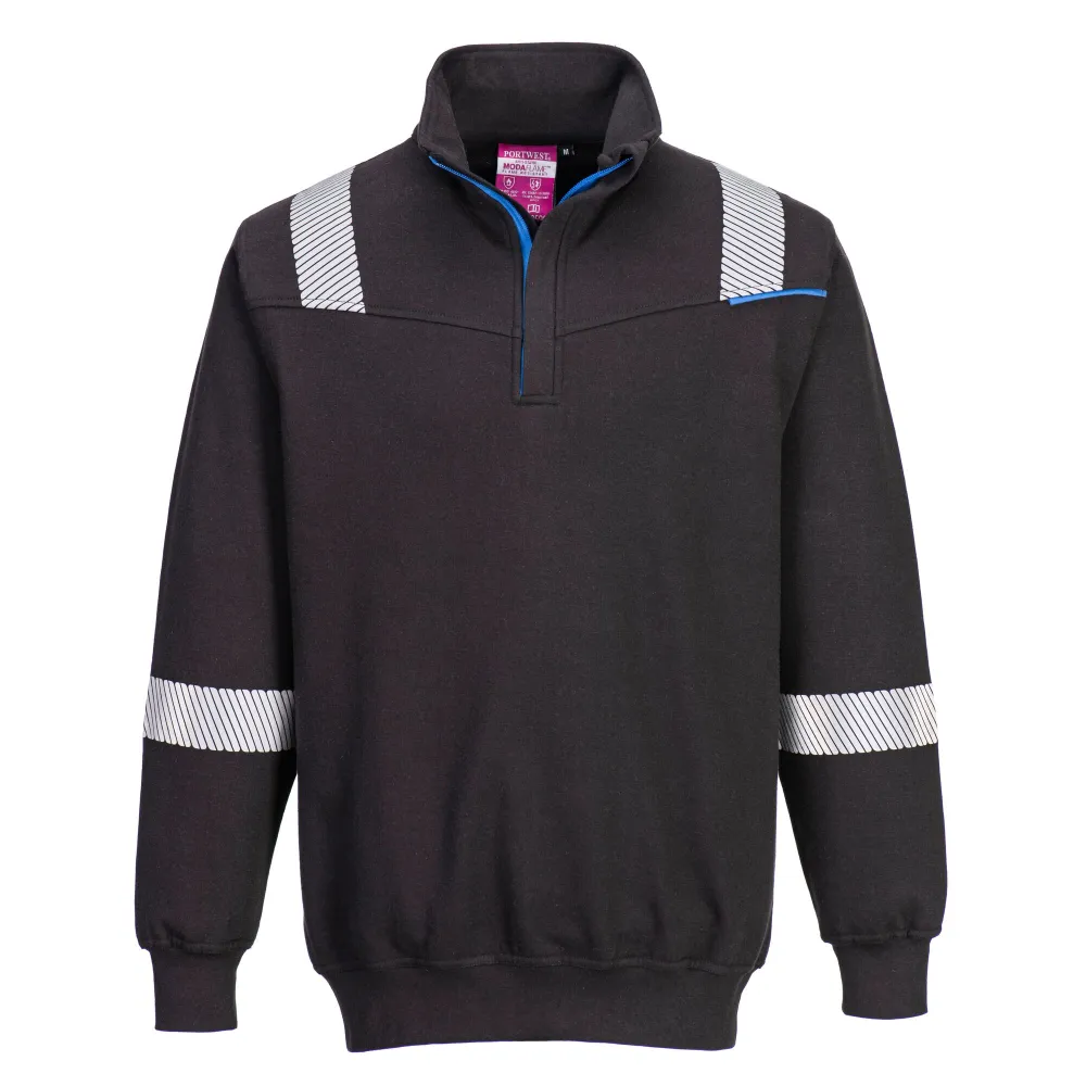WX3 Vlamwerend Sweatshirt Zwart voorkant