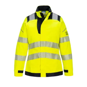 PW3 Vlamvertragende Modaflame Hi-Vis dames jack Geel/zwart voorkant