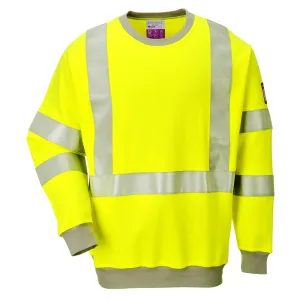 FR Modaflame Anti-statisch Hi-Vis Sweatshirt Geel voorkant