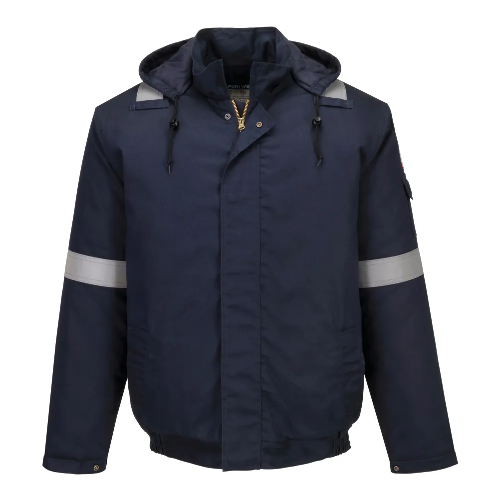 Bizflame Work+ FR geïsoleerd bomberjack Donker marine voorkant