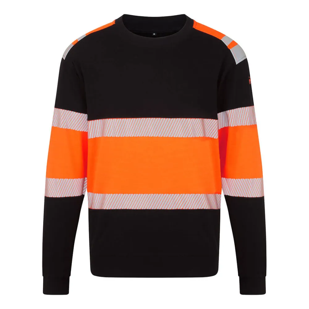 PW3 Modaflame Hi-Vis Klasse 1 FR Sweatshirt Oranje/zwart voorkant