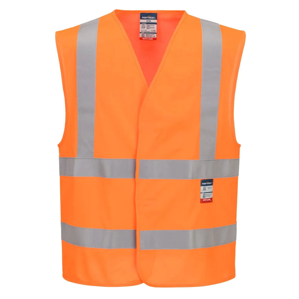 Hi-Vis Vest - Vlamvertragend Oranje voorkant