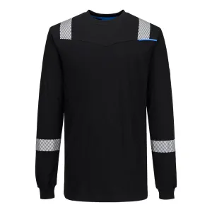 WX3 Modaflame gebreid Hi-Vis FR T-shirt met lange mouwen Zwart voorkant