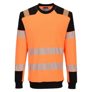 PW3 Modaflame gebreid Hi-Vis FR Sweatshirt Oranje/zwart voorkant