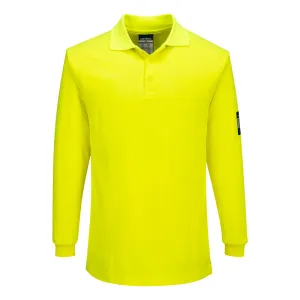 Modaflame Vlamvertragend Poloshirt met lange mouw Geel voorkant