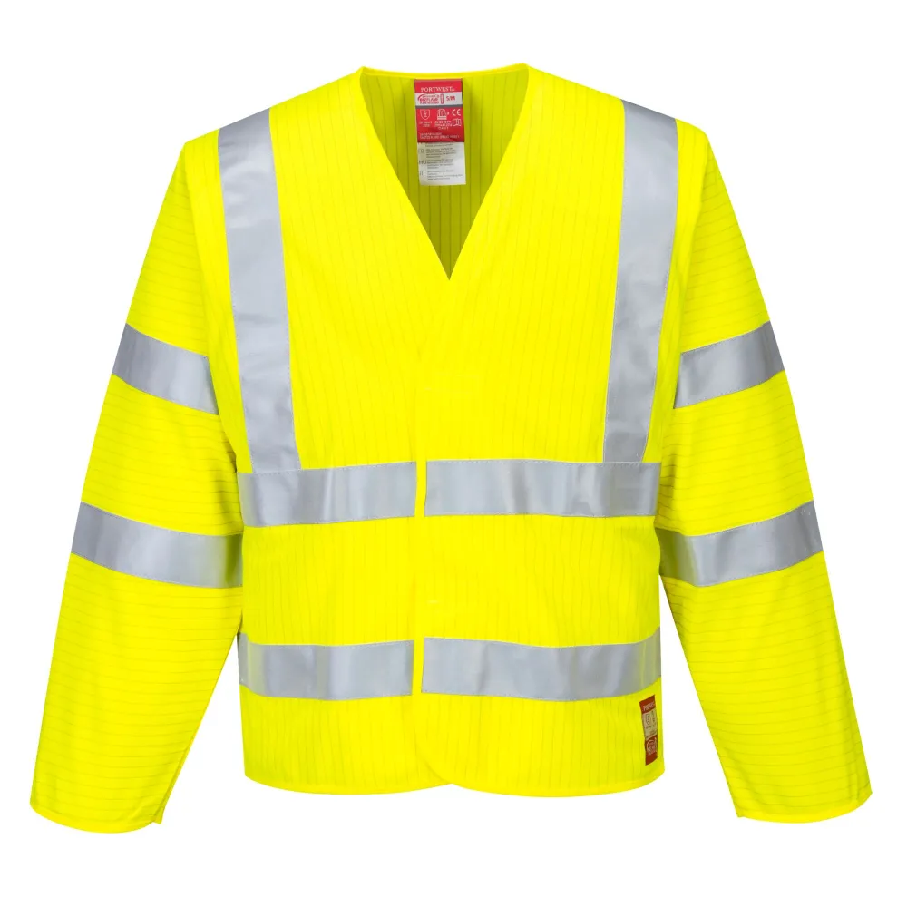Hi-Vis Antistatisch Jack - Vlamvertragend Geel voorkant