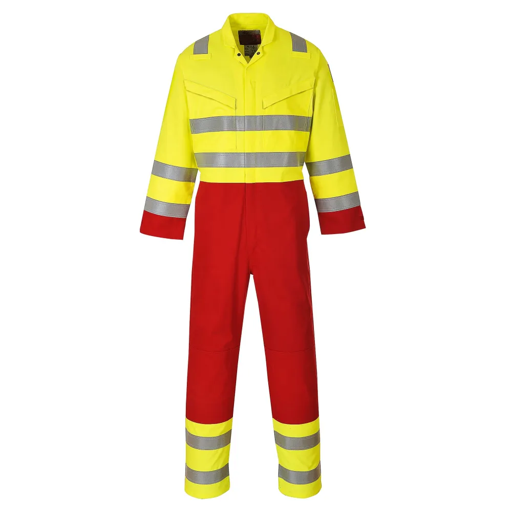Bizflame Work Hi-Vis Overall Geel voorkant