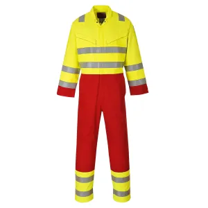 Bizflame Work Hi-Vis Overall Geel voorkant