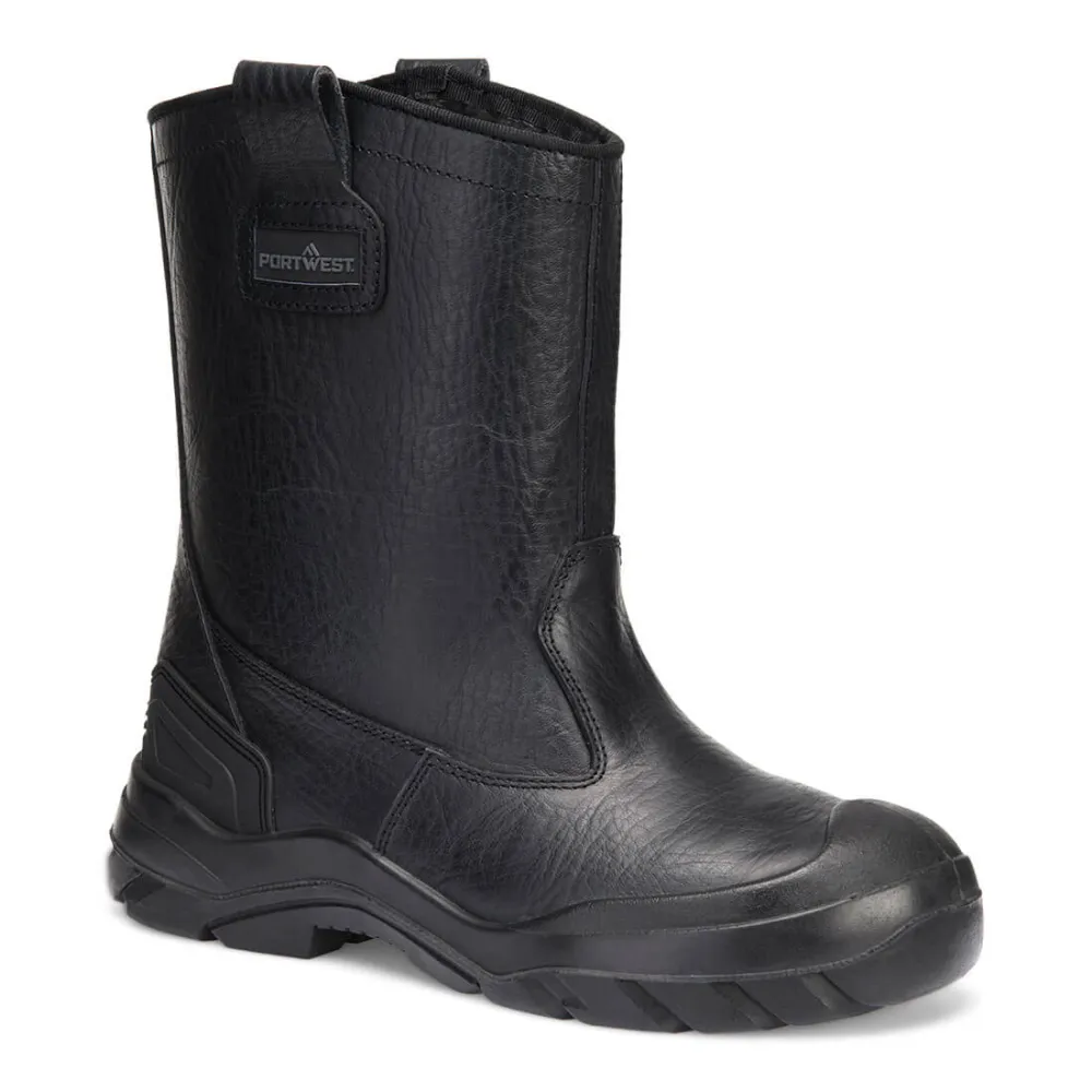 Staal Leer Winter Rigger S3 CI HI FO SC SR Zwart voorkant