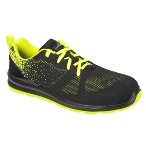 Steel Textiel trainer S1P FO SR Zwart/groen voorkant