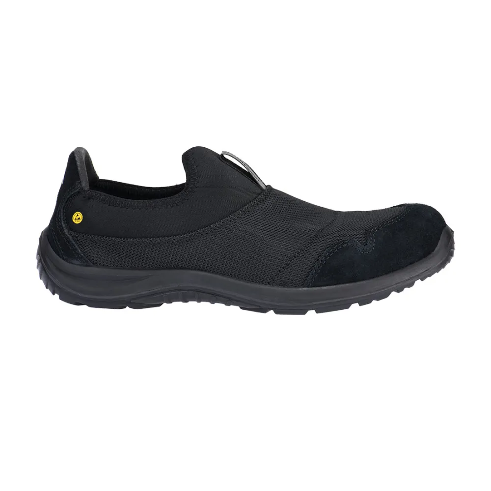 Steel Textiel slip on Schoen S1P SR FO ESD Zwart voorkant