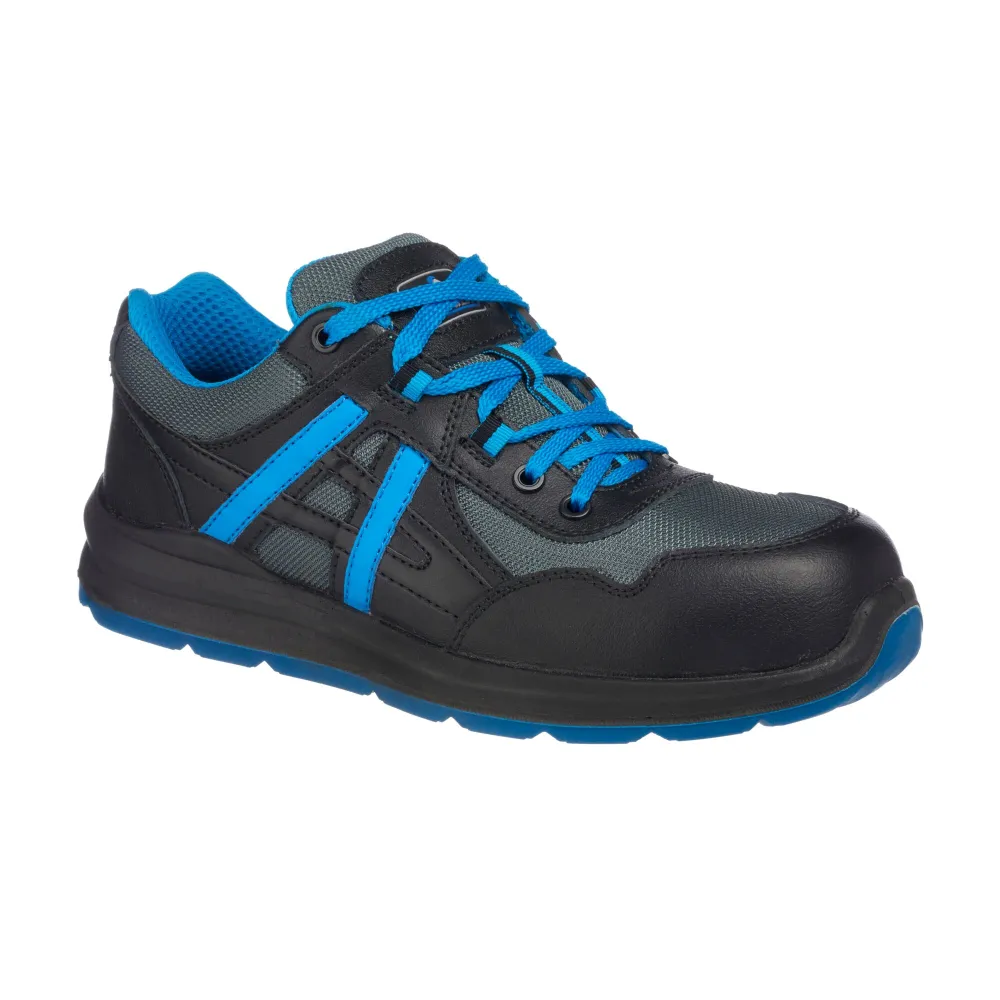 Portwest Compositelite Volga Sportschoen S1P Zwart/blauw voorkant