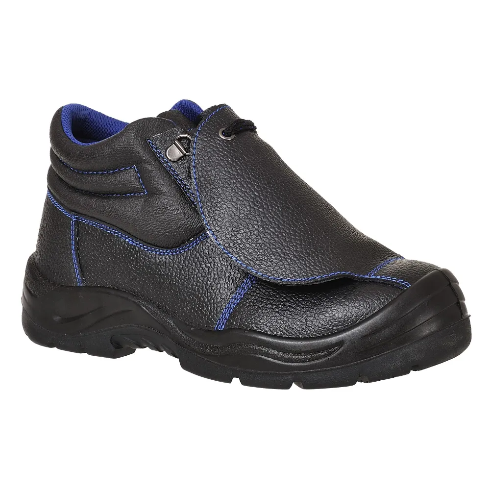 Stalen lederen metatarsal schoen S3 SR FO M HRO Zwart voorkant
