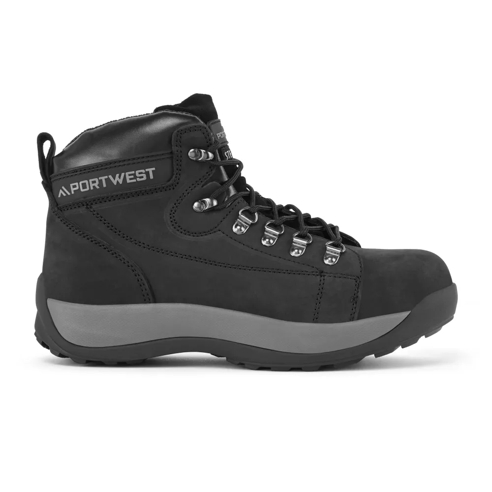 Steelite Half Hoge Nubuck Schoen SB HRO Zwart voorkant