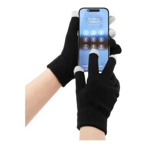 Touchscreen Gebreide Handschoen Zwart voorkant