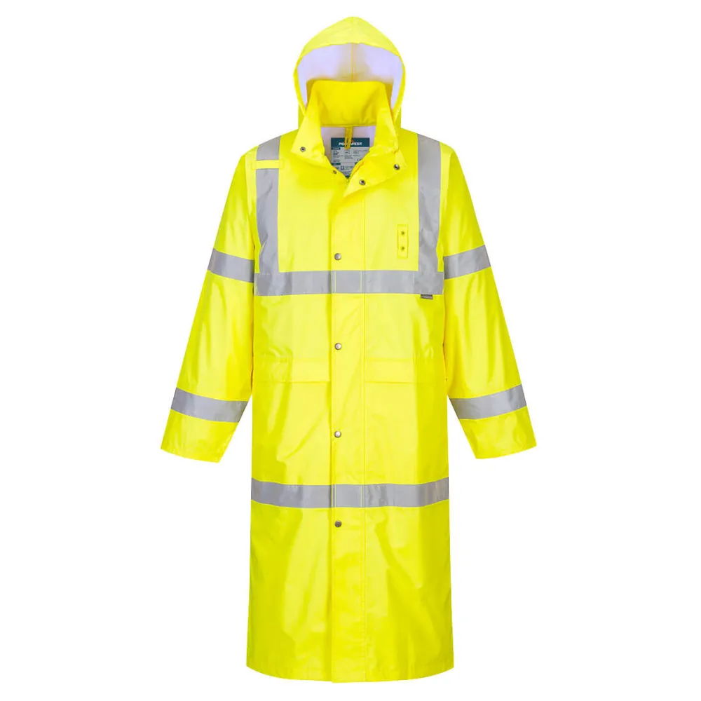 Hi-Vis jas 122cm Geel voorkant