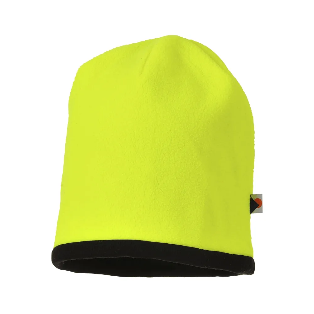 Hi-Vis Beanie pet tweezijdig Geel/zwart voorkant