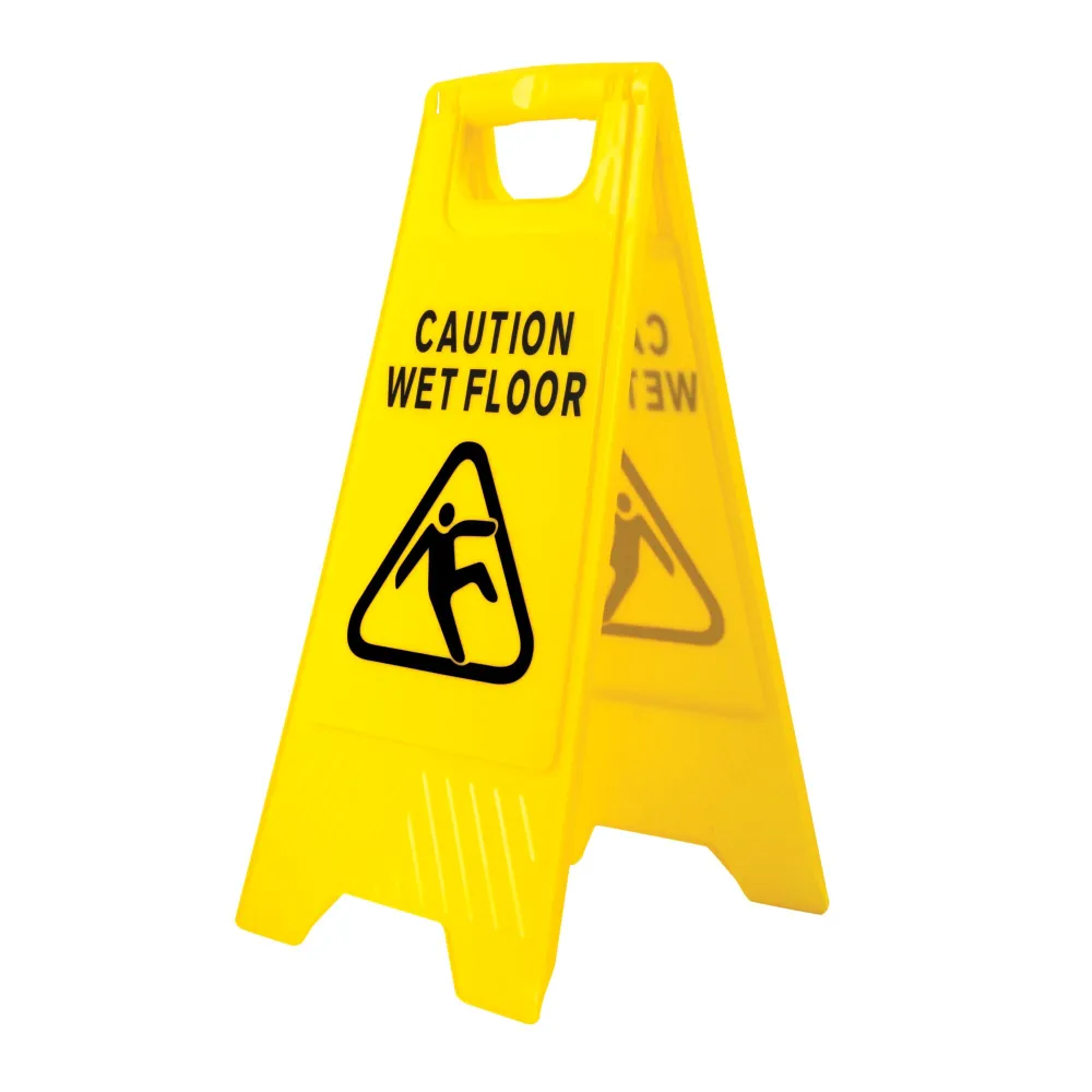 Natte Vloer Waarschuwingsbord Geel voorkant