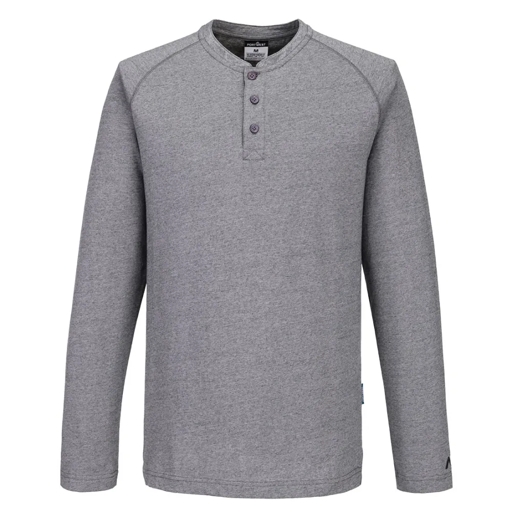 KA3 Henly T-shirt lange mouw Grijs voorkant