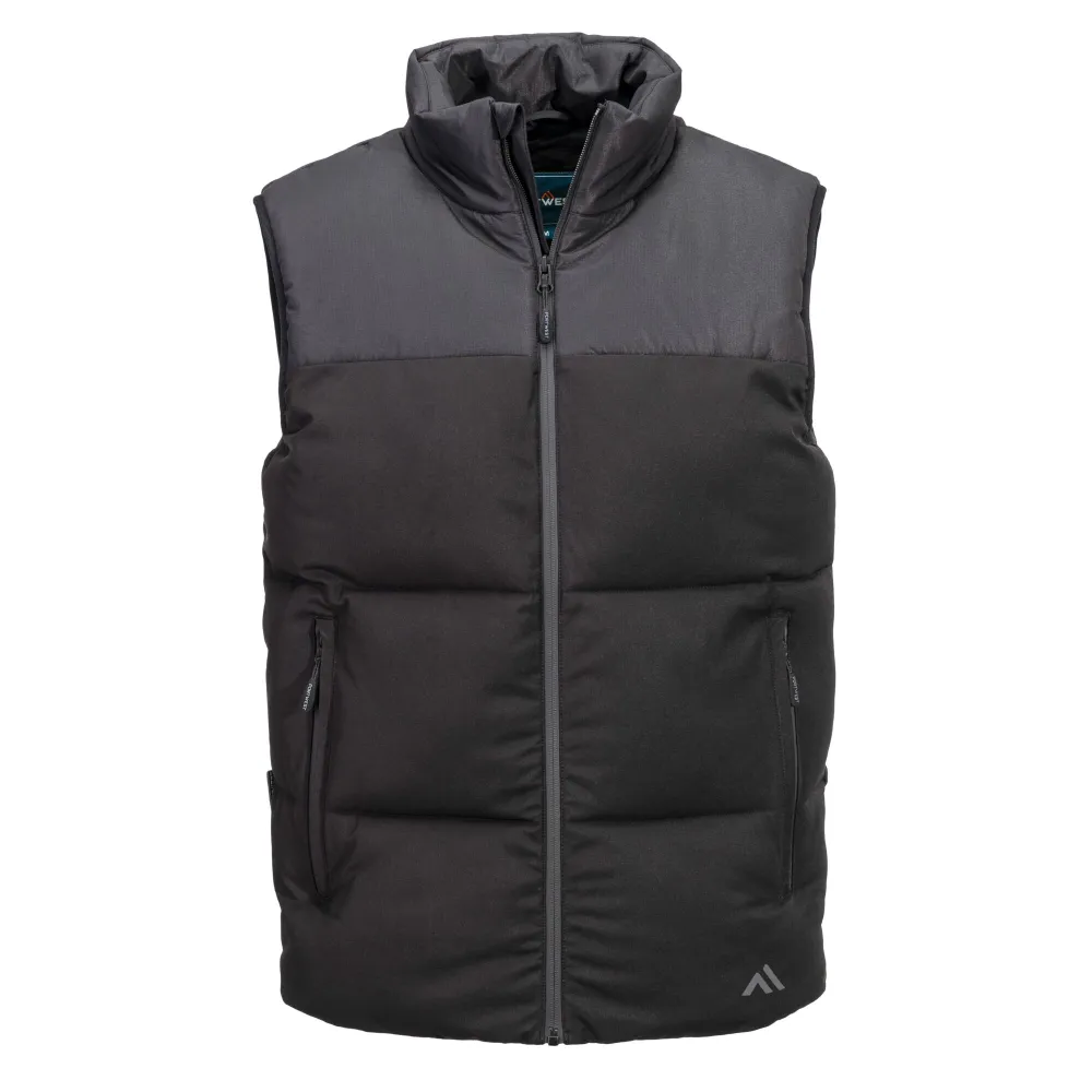 KX3 geïsoleerde gestepte bodywarmer Zwart voorkant