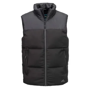 KX3 geïsoleerde gestepte bodywarmer Zwart voorkant