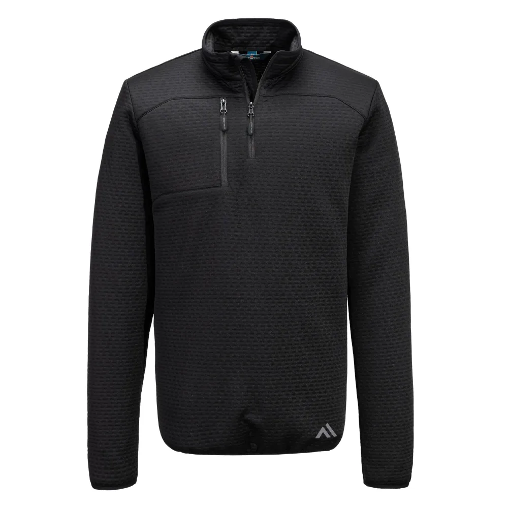 KX3 Sport Textured Sweatshirt met 1/4 rits Zwart voorkant