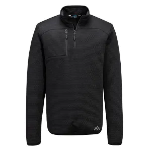 KX3 Sport Textured Sweatshirt met 1/4 rits Zwart voorkant