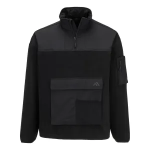 KX3 Fleece met 1/4 rits Zwart voorkant