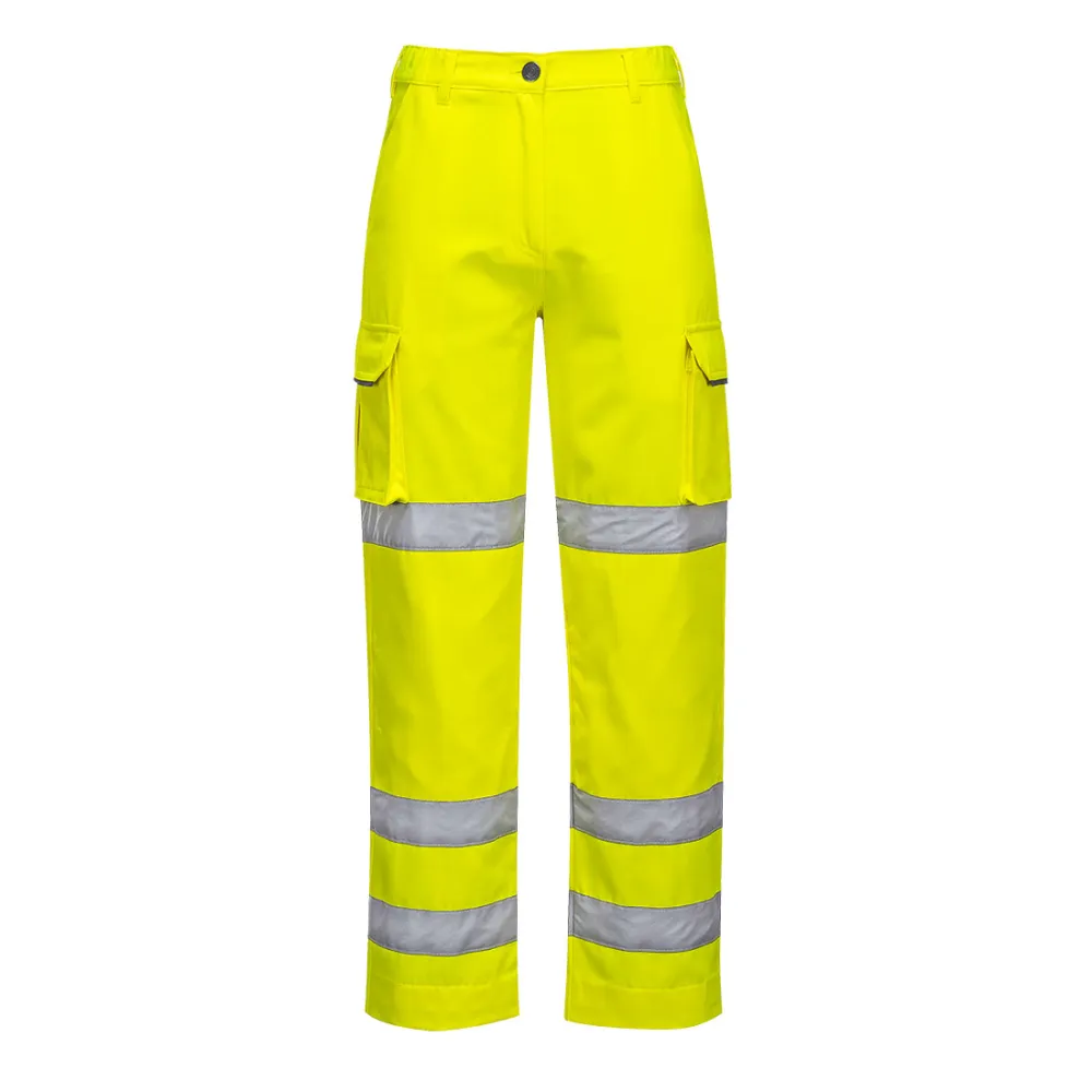 Dames Hi-Vis Broek Geel voorkant