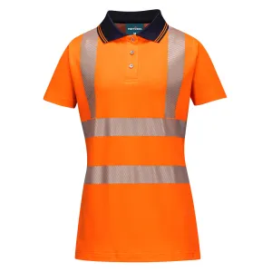 Dames Pro Poloshirt Oranje/zwart voorkant
