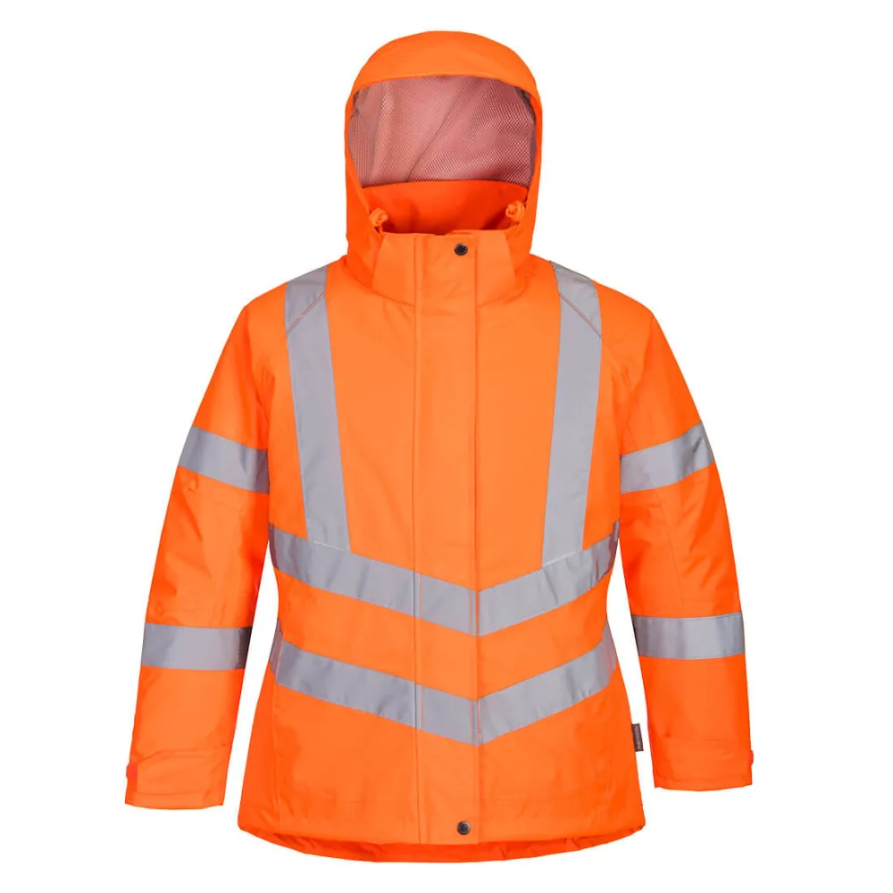 Dames Hi-Vis Winterjack Oranje voorkant