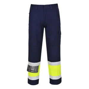 Hi-Vis Modaflame Broek Geel/marine voorkant