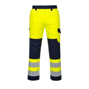 Hi-Vis Modaflame Broek Geel/marine voorkant