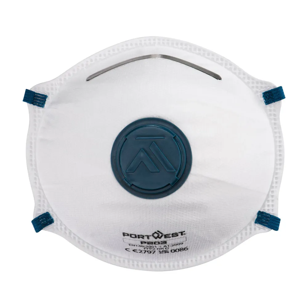 FFP2 Dolomite Gevouwen Masker Wit voorkant