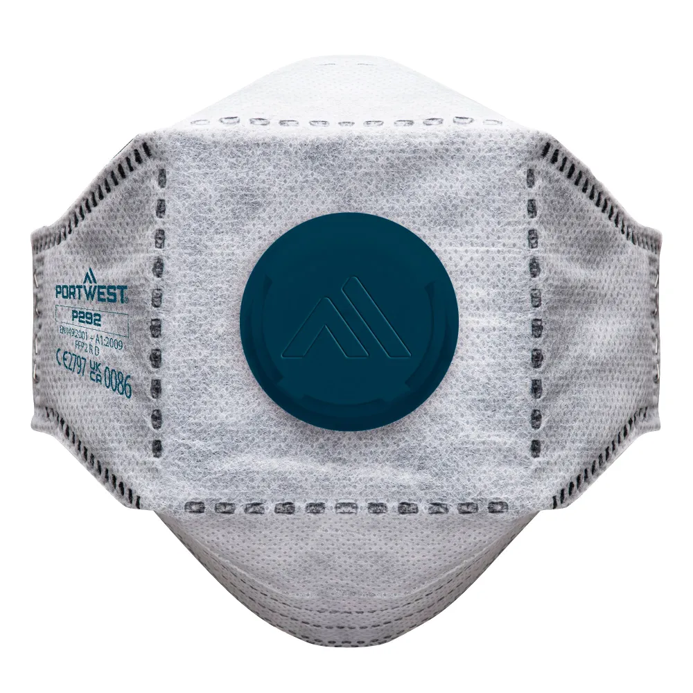 EAGLE FFP2 Koolstof gevouwen plat masker (Pk10) Wit voorkant