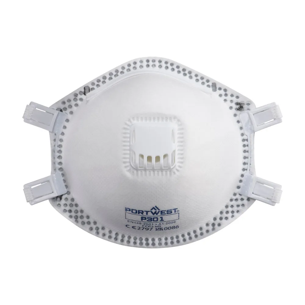 FFP3 Masker met Ventiel (Pk10) Wit voorkant