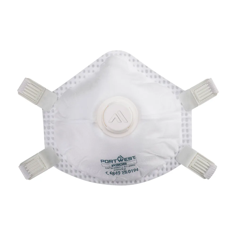 FFP3 Ultimate herbruikbaar masker met ventiel (Pk5) Wit voorkant