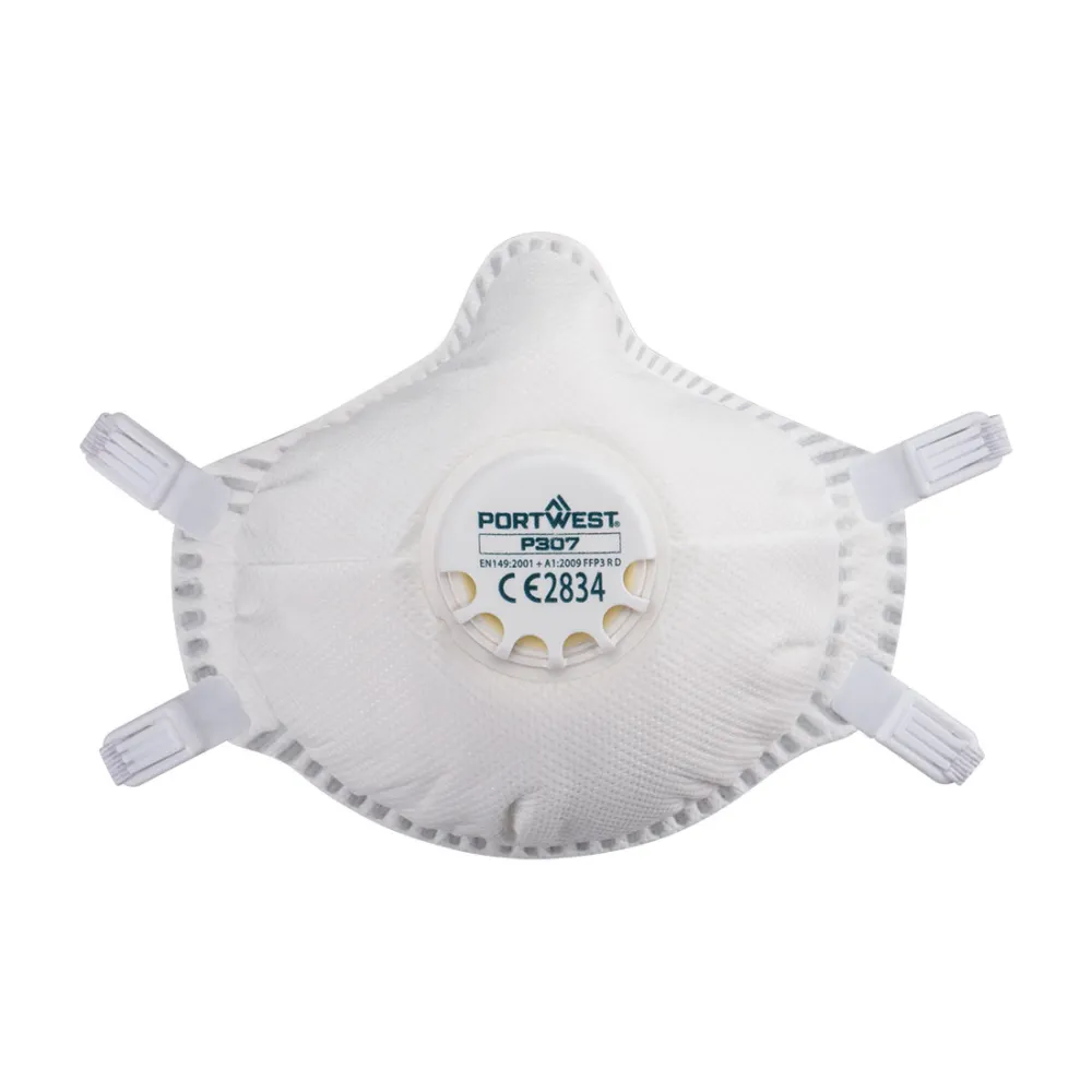 FFP3 Ultimate herbruikbaar masker met ventiel (Pk5) Wit voorkant