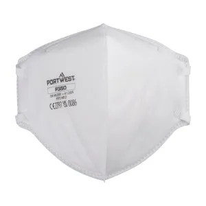 FFP2 Dolomiet Fold Flat filtrerend ademlucht masker Wit voorkant