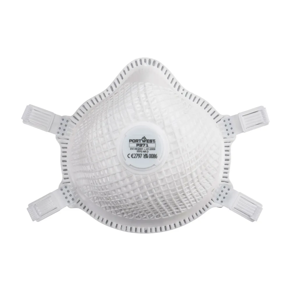 ERGONET FFP3 Dolomite Masker met Ventiel Wit voorkant