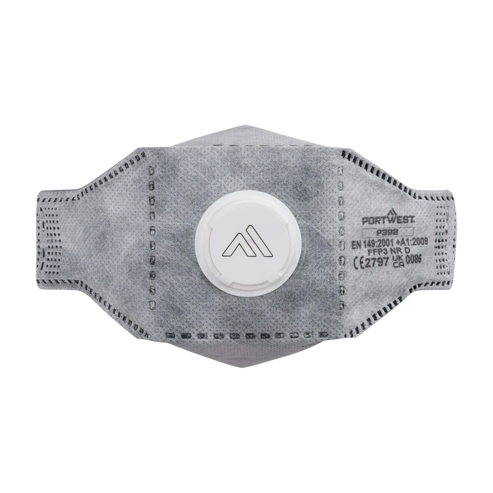 EAGLE FFP3 Koolstof gevouwen plat masker (Pk10) Wit voorkant