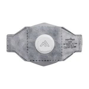 EAGLE FFP3 Koolstof gevouwen plat masker (Pk10) Wit voorkant