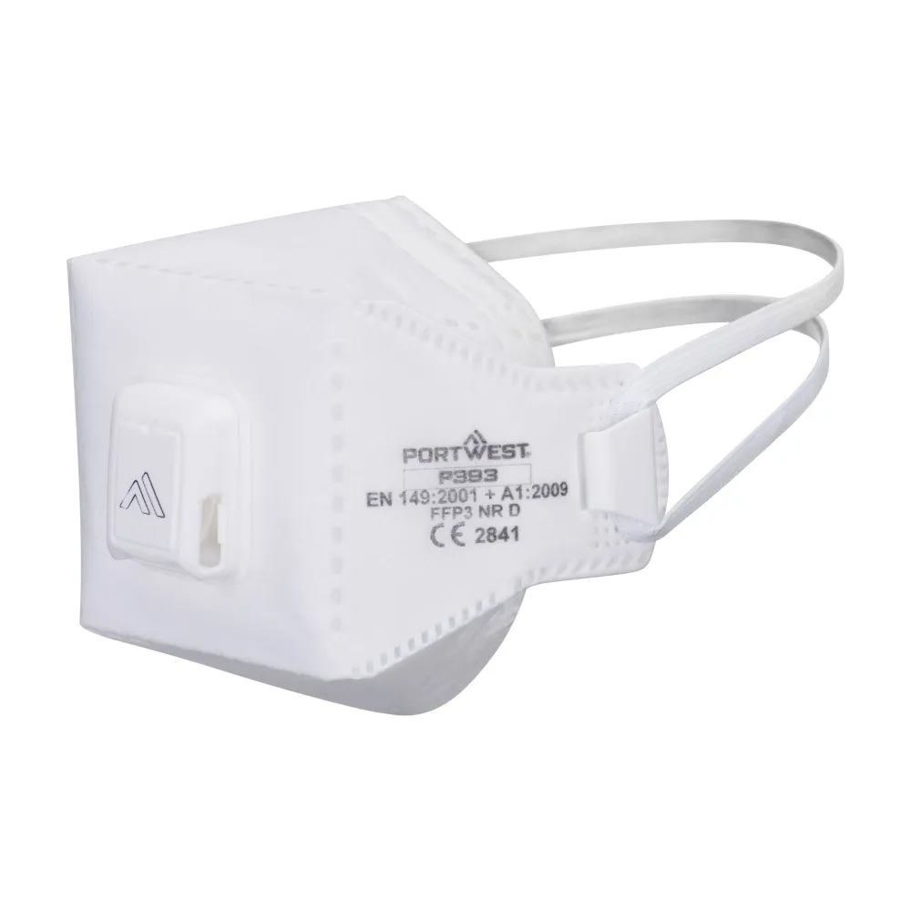 EAGLE PRO FFP3 Dolomite Gevouwen Masker (pk 10) Wit voorkant