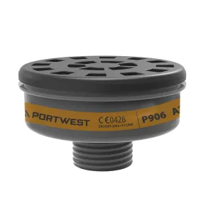 A2 Gasfilter met Universele schroefdraadsluiting (pk6) Zwart voorkant