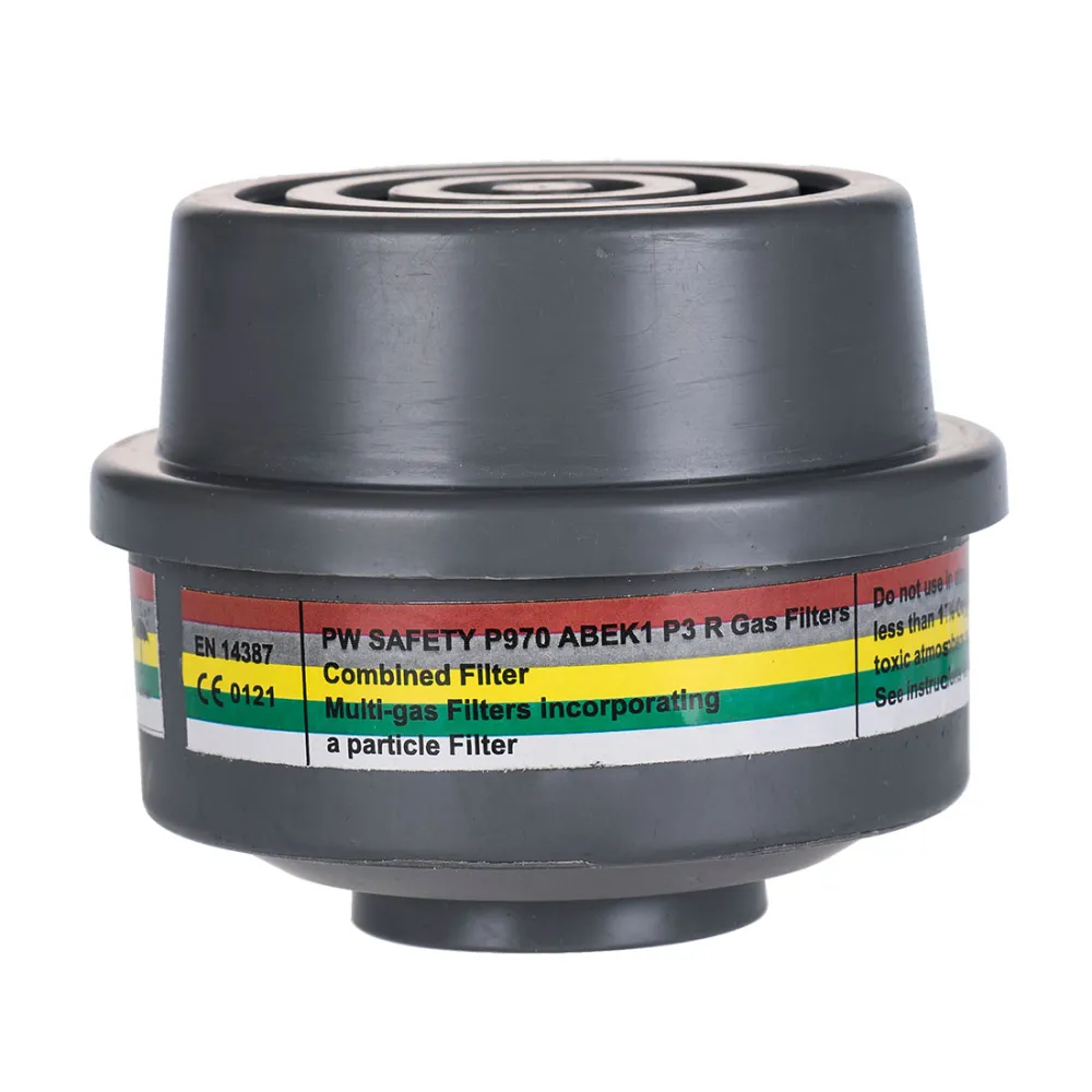 ABEK1P3 Combinatie Filter met speciale draadbevestiging Grijs voorkant
