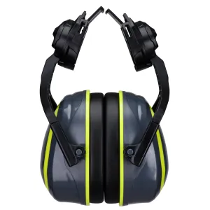 HV Extreme oorbeschermers Laag Clip-On Metaalvrij Grijs/ Geel voorkant
