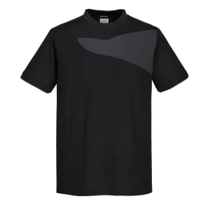 PW3 Hi-Vis T-shirt K/M Zwart/grijs voorkant
