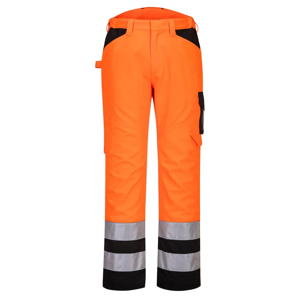 PW2 Hi-Vis Service Broek Oranje/zwart voorkant